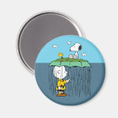 Peanuts | Zonnige dag regenachtige dag half & half Magneet (Voorkant / Achterkant)