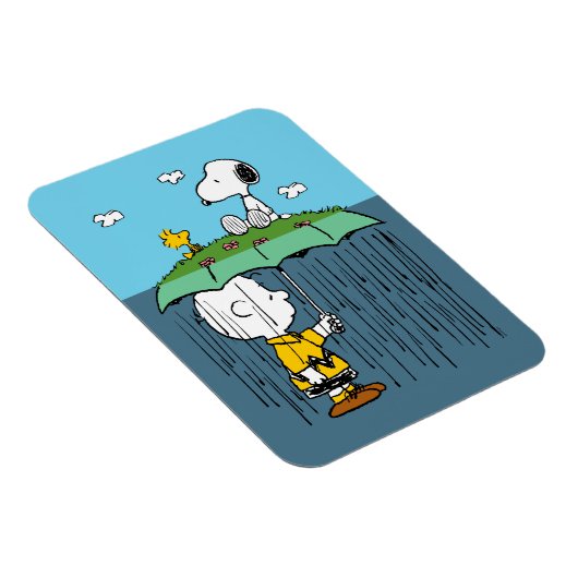 Peanuts | Zonnige dag regenachtige dag half & half Magneet (Rechterzijde)