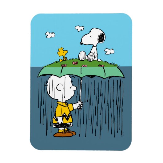 Peanuts | Zonnige dag regenachtige dag half & half Magneet (Verticaal)