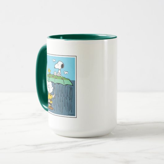 Peanuts | Zonnige dag regenachtige dag half & half Mok (Voorkant links)