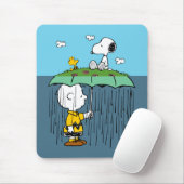 Peanuts | Zonnige dag regenachtige dag half & half Muismat (Met muis)