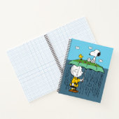 Peanuts | Zonnige dag regenachtige dag half & half Notitieboek (Binnen)