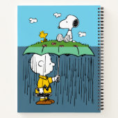 Peanuts | Zonnige dag regenachtige dag half & half Notitieboek (Achterkant)