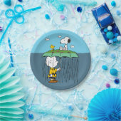 Peanuts | Zonnige dag regenachtige dag half & half Papieren Bordje (Feest)