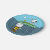 Peanuts | Zonnige dag regenachtige dag half & half Papieren Bordje (Gekanteld)