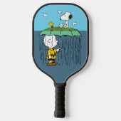 Peanuts | Zonnige dag regenachtige dag half & half Pickleball Paddle (Achterkant)