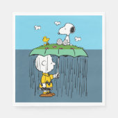 Peanuts | Zonnige dag regenachtige dag half & half Servet (Voorkant)
