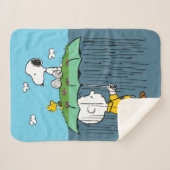 Peanuts | Zonnige dag regenachtige dag half & half Sherpa Deken (Voorkant (horizontaal))