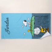 Peanuts | Zonnige dag regenachtige dag half & half Strandlaken (Voorkant)