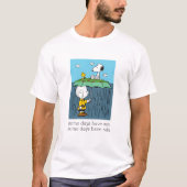 Peanuts | Zonnige dag regenachtige dag half & half T-shirt (Voorkant)