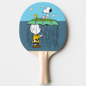 Peanuts | Zonnige dag regenachtige dag half & half Tafeltennisbatje (Voorkant)