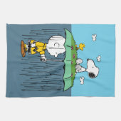 Peanuts | Zonnige dag regenachtige dag half & half Theedoek (Horizontaal)
