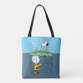 Peanuts | Zonnige dag regenachtige dag half & half Tote Bag (Achterkant)