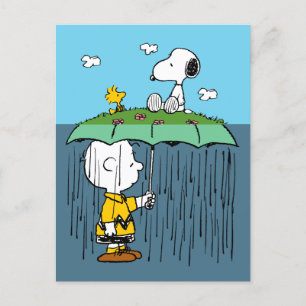 Peanuts   Zonnige Dag Regenachtige Dag Half Om Hal Briefkaart