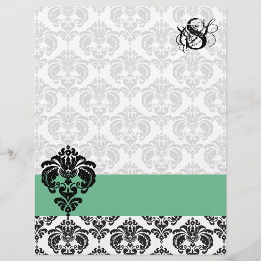 PeaPod Damask Monogram Letterkop (Voorkant)