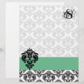 PeaPod Damask Monogram Letterkop (Voorkant / Achterkant)