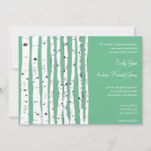PeaPod Green Birch Tree Wedding Invitations Kaart (Voorkant)