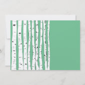PeaPod Green Birch Tree Wedding Invitations Kaart (Achterkant)