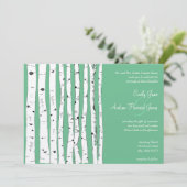 PeaPod Green Birch Tree Wedding Invitations Kaart (Staand voorkant)