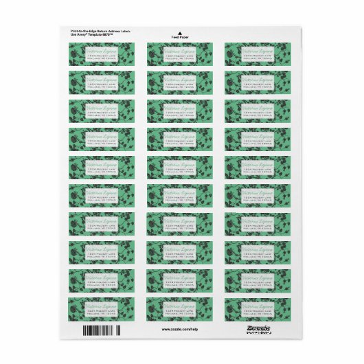 Peapod Green Rozen Return Address Label (Full Sheet)