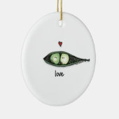 Peapod Love Keramisch Ornament (Rechts)