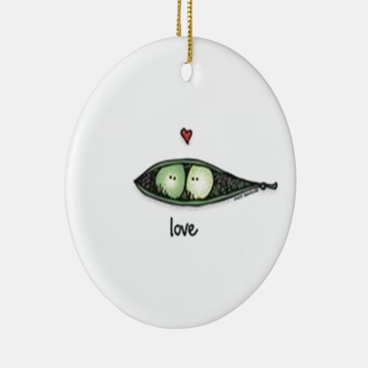 Peapod Love Keramisch Ornament (Rechts)