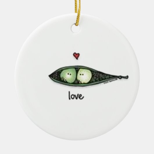 Peapod Love Keramisch Ornament (Voorkant)