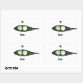 Peapod Love Rechthoekige Sticker (Vel)