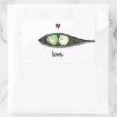 Peapod Love Rechthoekige Sticker (Tas)