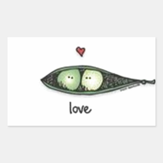 Peapod Love Rechthoekige Sticker (Voorkant)