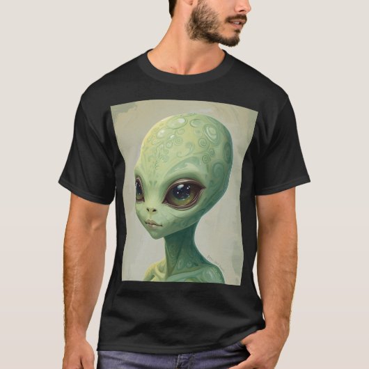 Pear Alien – Minimal Funny Fruit Art T-shirt (Voorkant)