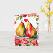 Pear-amour Punny Valentijn Kaart voor Partner (Gele Bloem)