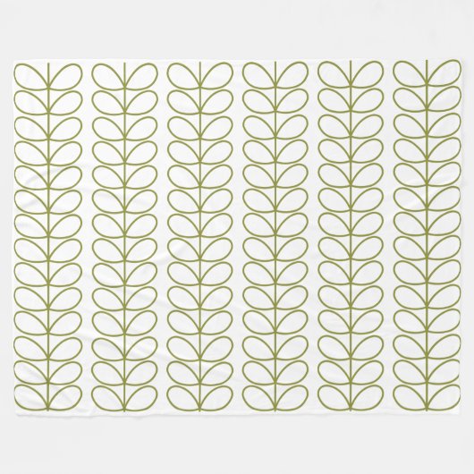 Pear and white Linear Stem Slate Fleece Deken (Voorkant (Horizontaal))