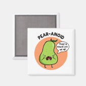 Pear-anoïde Fruit Pear Pun Magnet (Voorkant / Achterkant)