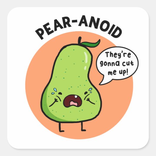 Pear-anoïde Fruit Pear Pun Sticker (Voorkant)