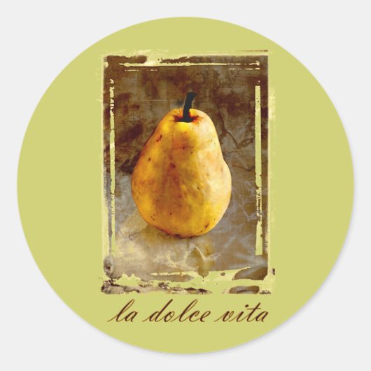 Pear Art Ronde Sticker (Voorkant)