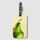 Pear art schattige waterverf bagagelabel (Voorkant (verticaal))