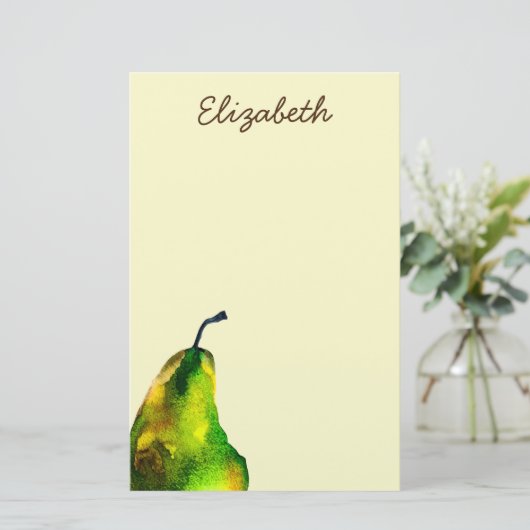 Pear art schattige waterverf briefpapier (Staand voorkant)