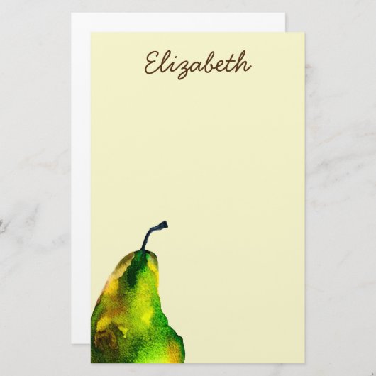 Pear art schattige waterverf briefpapier (Voorkant / Achterkant)
