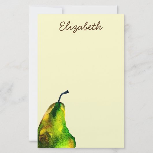 Pear art schattige waterverf briefpapier (Voorkant)