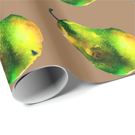 Pear art schattige waterverf cadeaupapier (Rol Hoek)