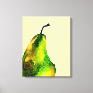 Pear art schattige waterverf canvas afdruk