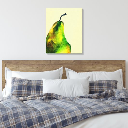Pear art schattige waterverf canvas afdruk (Insitu (Slaapkamer))
