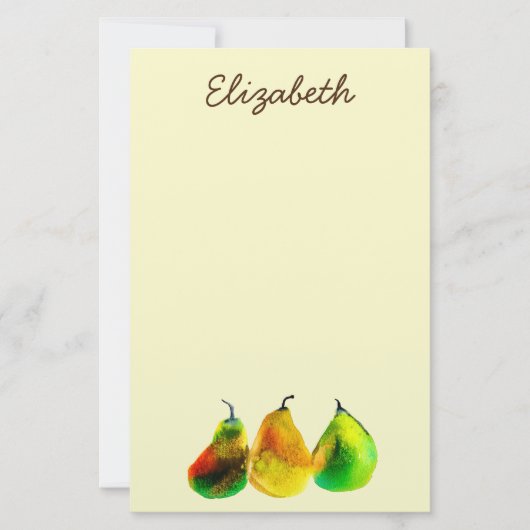 Pear art schattige waterverf — Papier voor fruit (Voorkant)