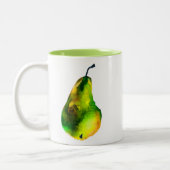 Pear art schattige waterverf tweekleurige koffiemok (Links)