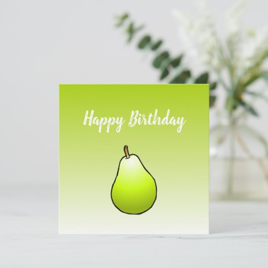 Pear Birthday Kaart (Staand voorkant)