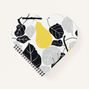 Pear Branches Geel Zwart Notitieboek