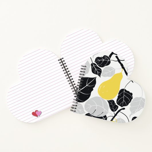 Pear Branches Geel Zwart Notitieboek (Binnen)