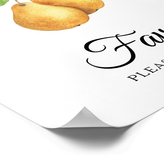 Pear bridal shower Favors please take one  Poster (Hoek)