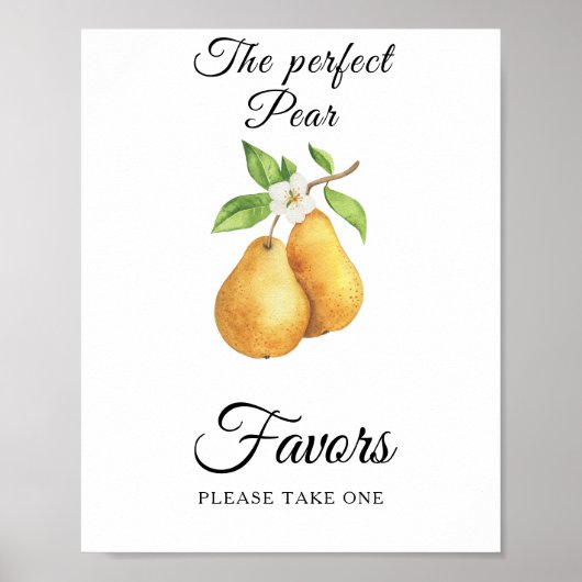 Pear bridal shower Favors please take one  Poster (Voorkant)